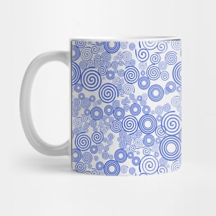 Trippy Blue and Gray Spiral Pattern Mug